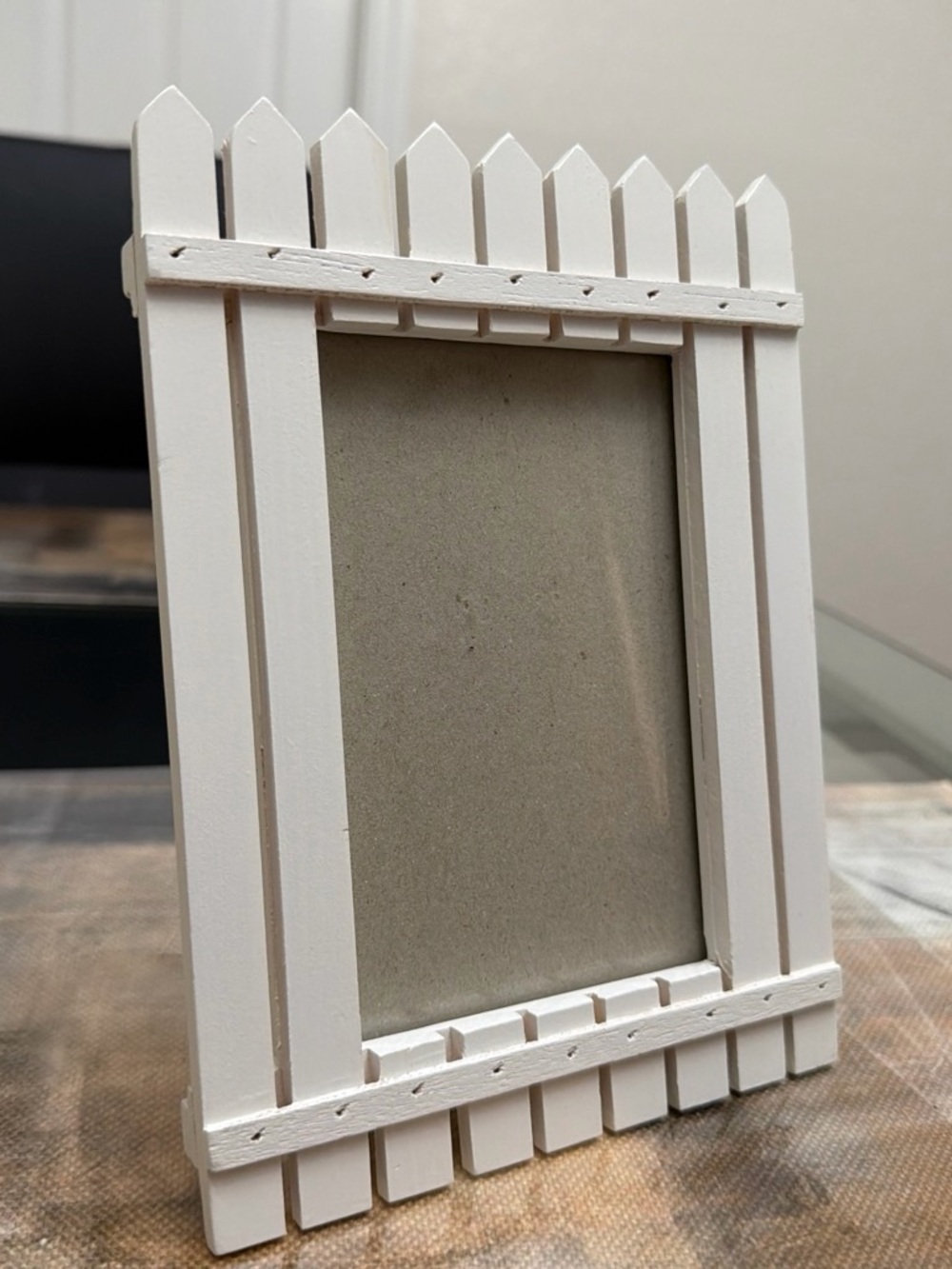 Home Accents White Picket-Style Photo Frame